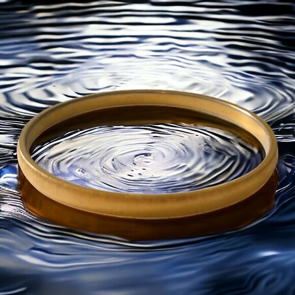 Vintage Gold Tone Bangle Bracelet EVOKE Brushed Stackable Bohemian Gypsy Hippie. - Picture 3 of 16